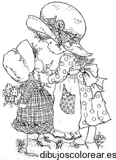 Dibujo de niña y madre