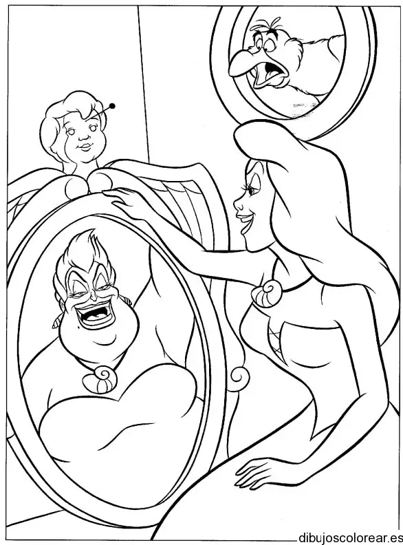 Dibujo de Úrsula en un espejo