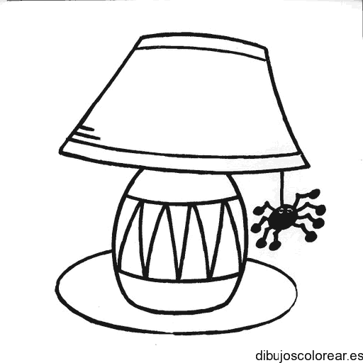 Dibujo de una lámpara con una araña