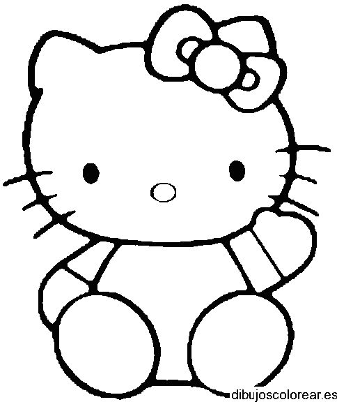 Dibujo de Hello Kitty saludando
