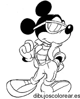 Dibujo de Mickey Mouse con gafas
