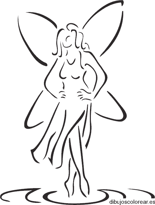 Dibujo de la silueta de un hada 