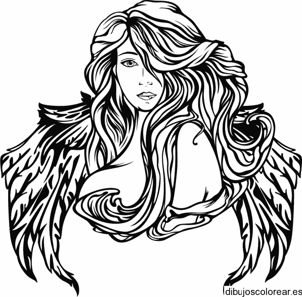 Dibujo de una mujer con pelo largo