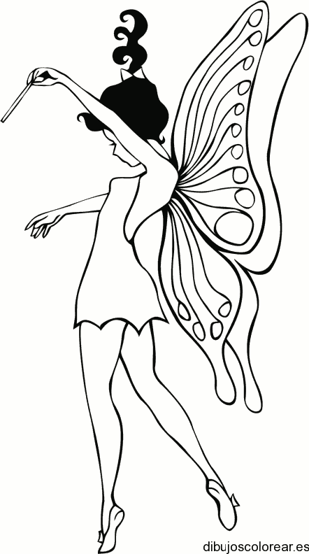 Dibujo de una pequeña hada con su varita