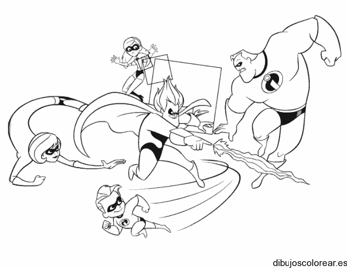 Dibujo de la familia de Los Increibles