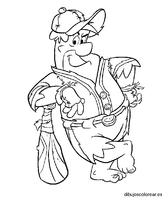 Dibujo de Pedro Picapiedra beisbolista