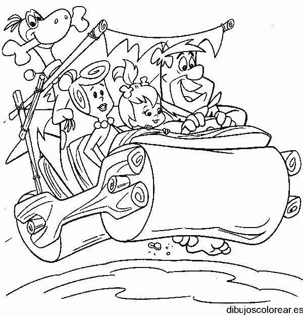Los Picapiedra en coche