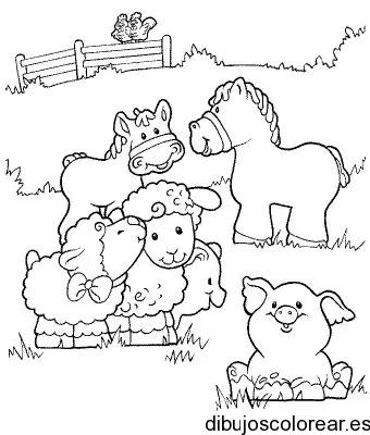 Dibujo de una granja