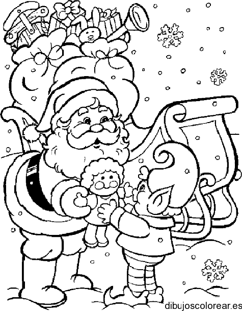Dibujo de Papá Noel y un Gnomo