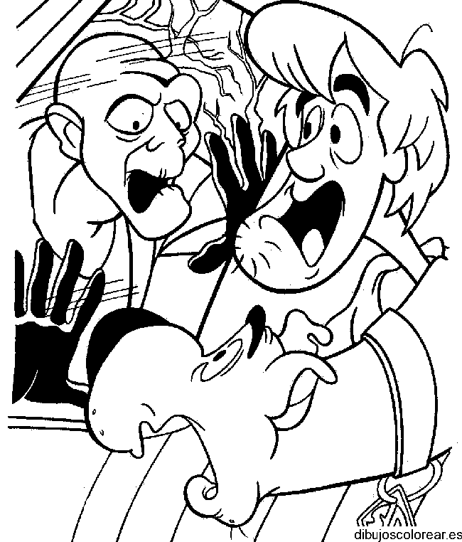 Dibujo de Scooby Doo asustados 