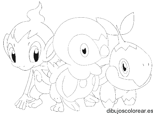 Dibujo de varios pokemon