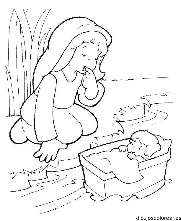 Dibujo de Moisés y su madre