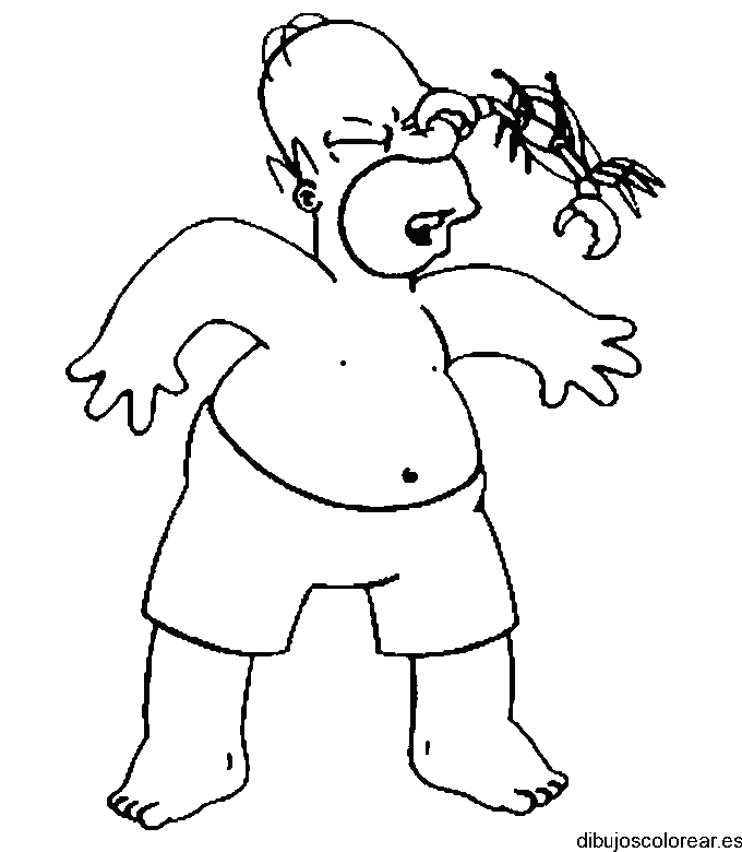 Dibujo de Homero Simpson en la playa