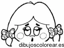 Dibujo de una niña con sueño