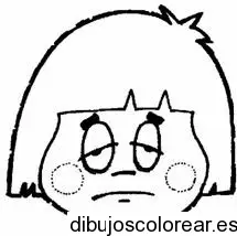 Dibujo de una niña con sueño