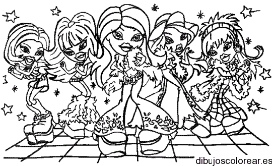 Dibujo de muñecas bratz modelando 