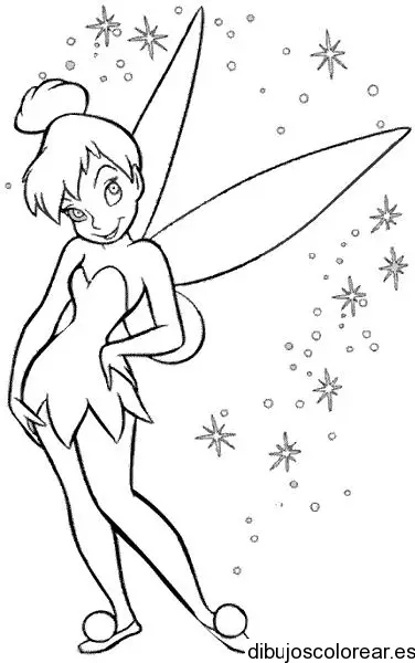 Dibujo de Tinkerbell sonriendo 