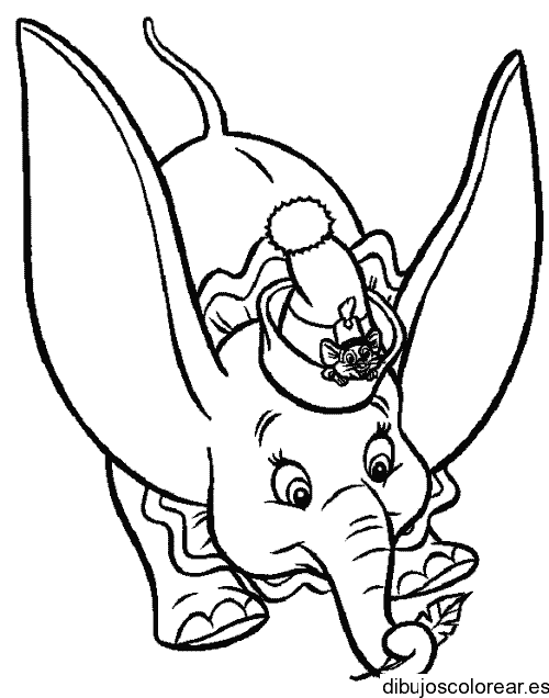 Dibujo de Dumbo volando 