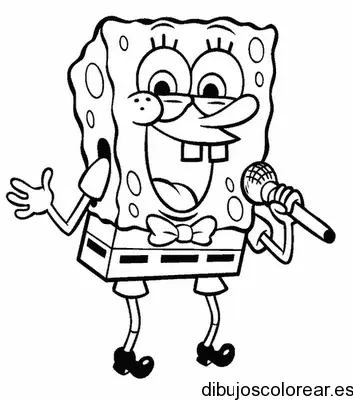Dibujo de Bob Esponja cantante