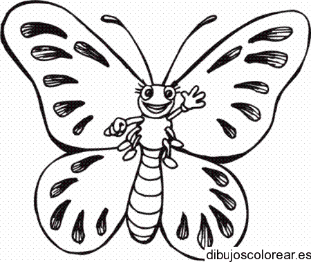 Dibujo de mariposa saludando 
