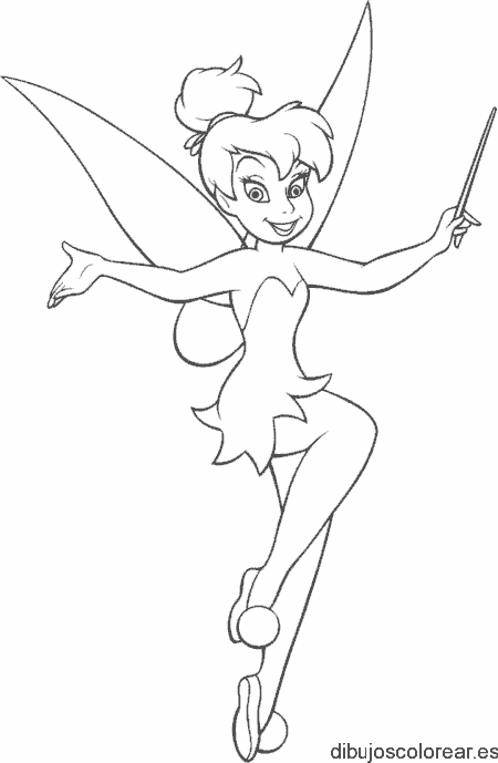 Dibujo de Tinkerbell volando 