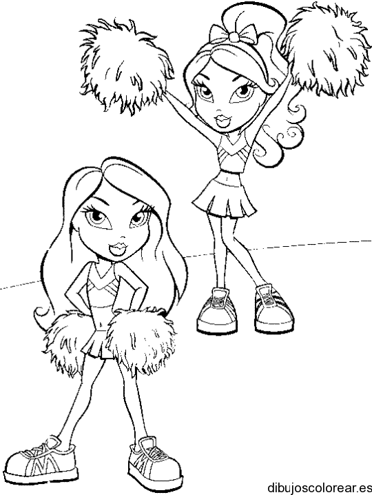 Dibujo de bratz vestidas de porristas 
