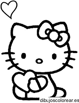 Dibujo de Hello Kitty y corazoncito