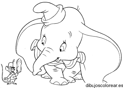 Dibujo de Dumbo y Timothy Q. Mouse