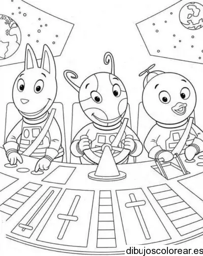 Dibujo de los Backyardigans en el espacio 