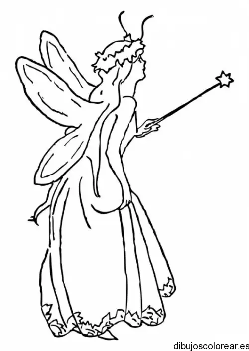 Dibujo de una hada madrina volando