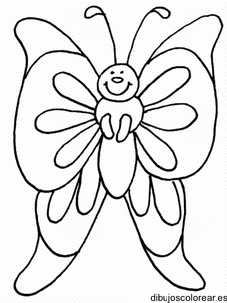 Dibujo de mariposa sonriendo 