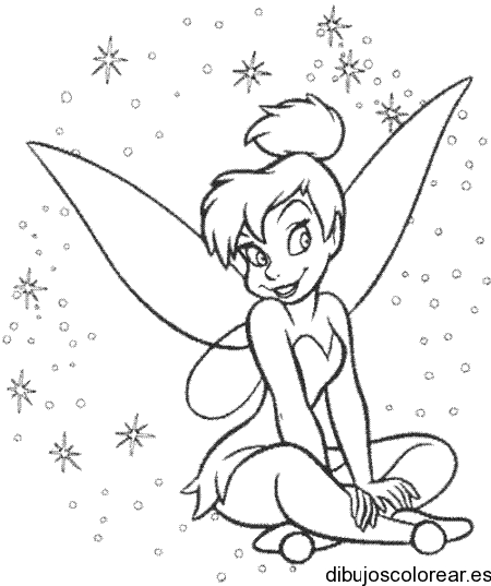Dibujo de Tinkerbell sentada 