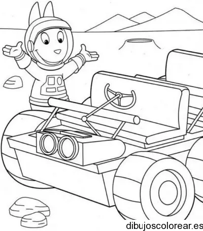 Dibujo de Austin de los Backyardigans vestido de astronauta 