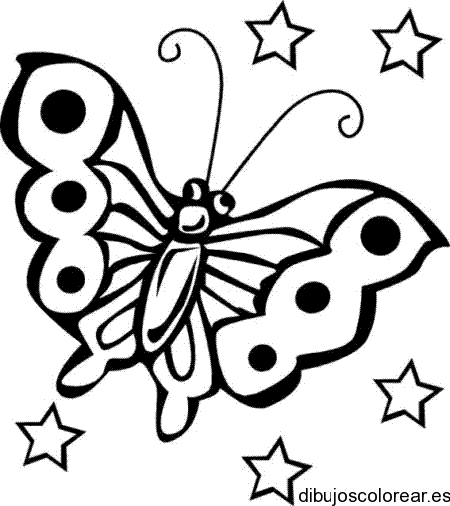 Dibujo de mariposa con estrellitas