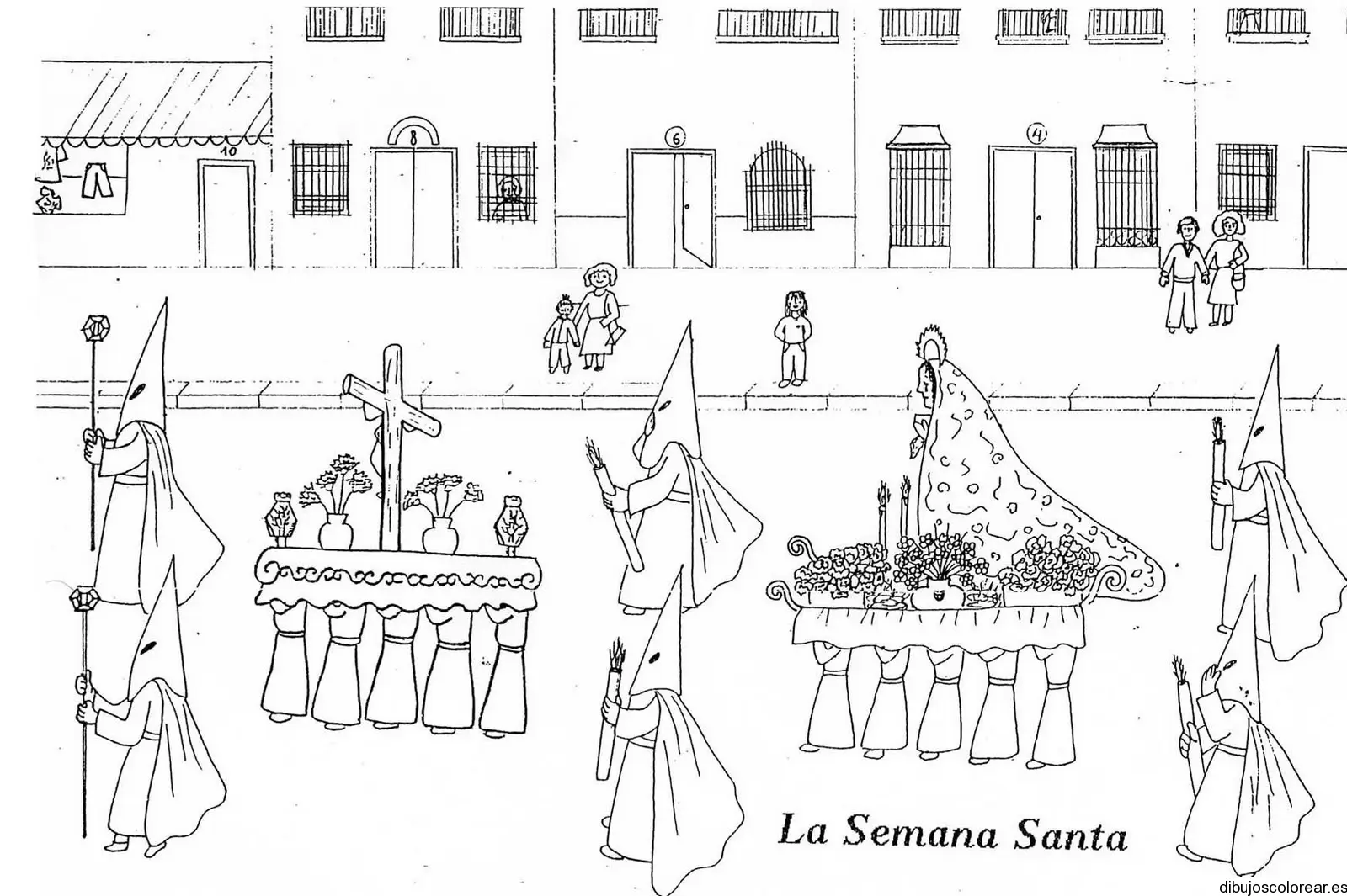 Dibujo de una procesión 