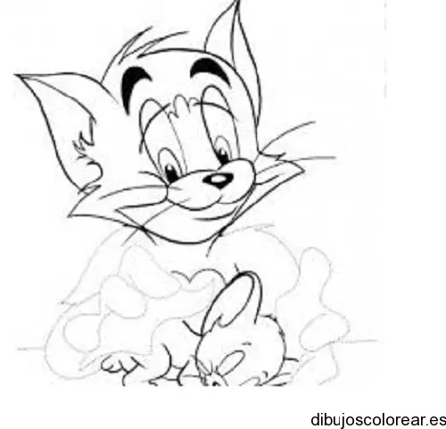 Dibujo del gato Tom sonriendo