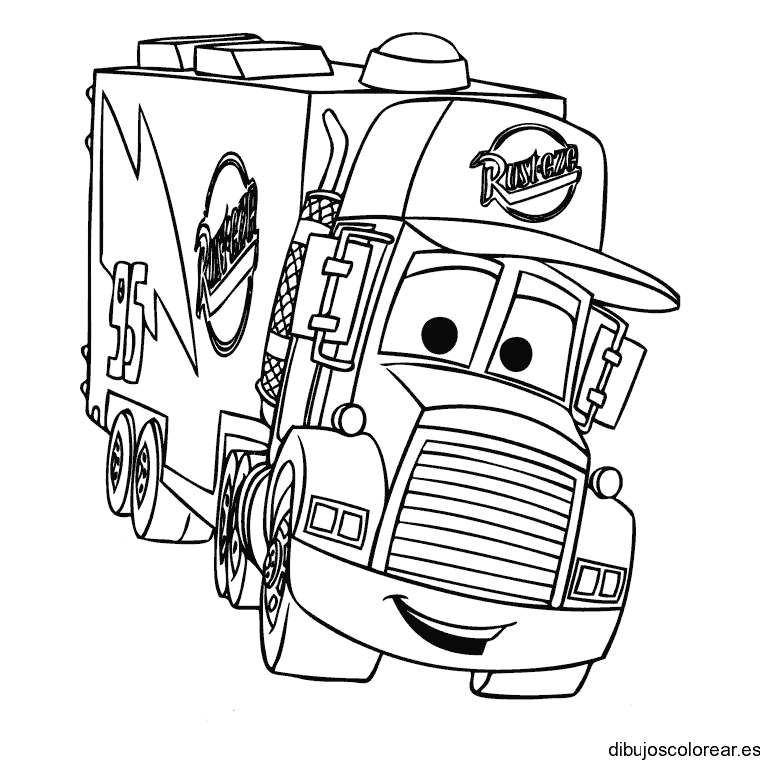 Dibujo de un camión por la carretera