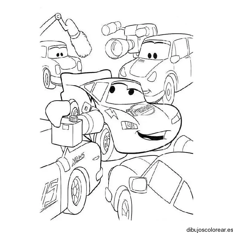 Dibujo de carros grabando
