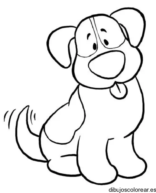 Dibujo de un perrito con lengua de fuera