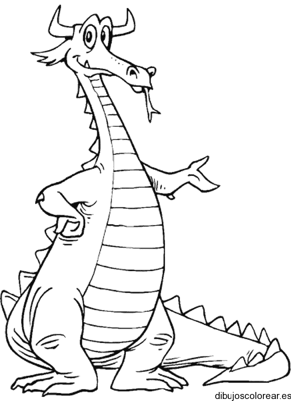 Dibujo de un dragón y sus cuernos