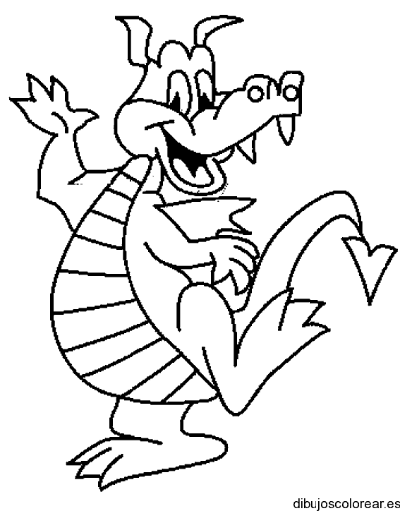 Dibujo de un dragón felíz