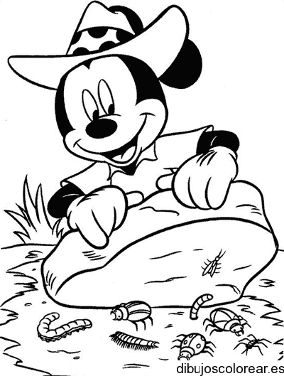 Dibujo de Mickey con sombrero vaquero