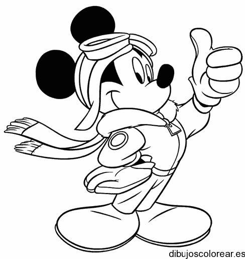 Dibujo de Mickey paracaidista