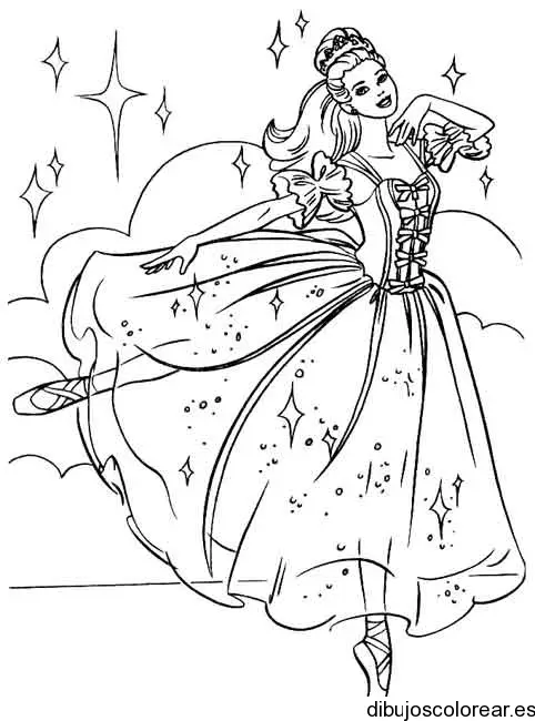 Dibujo de una princesa bailando ballet