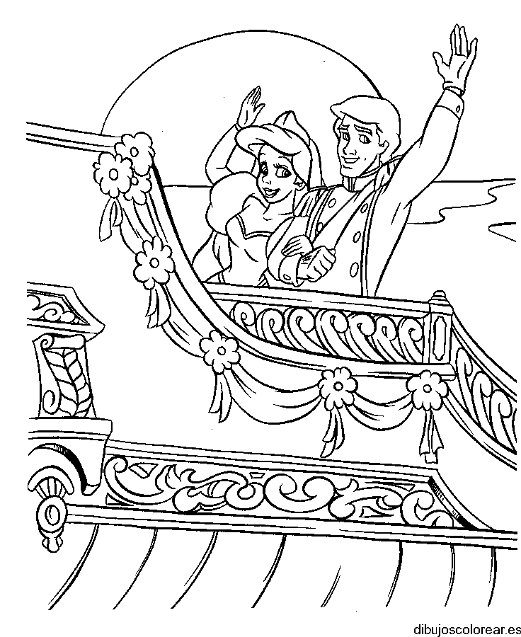 Dibujo de una pareja en la boda