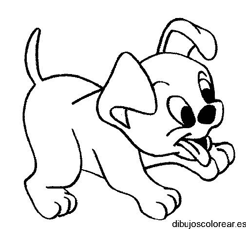 Dibujo de un cachorro perro con lengua fuera