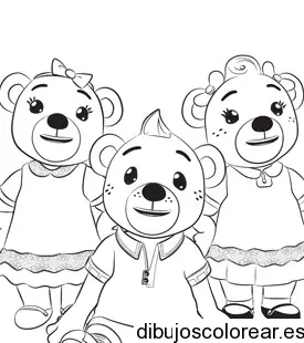 Dibujo de tres ositos