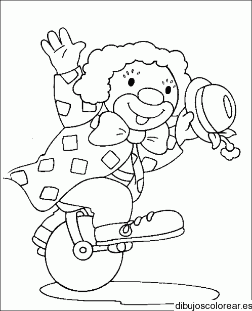 Dibujo de un payaso con una rueda
