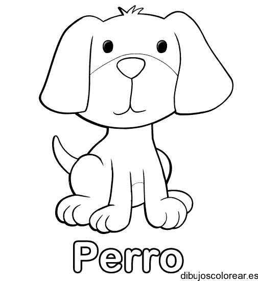 Dibujo de un cachorro con la palabra perro