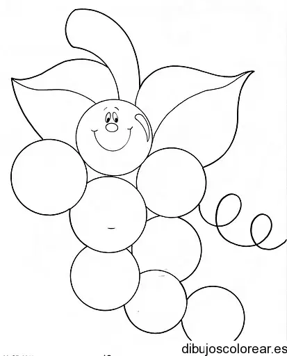 Dibujo de uvas que sonríen